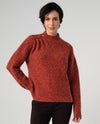 LIVERPOOL LM8M10SR34 MOCK NECK SWEATER WITH BUTTONS RUST