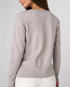 LIVERPOOL LM8M47SE16 LACE V-NECK SWEATER soft grey heather