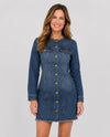 LIVERPOOL LMD056SS8 COLLARLESS TRUCKER DRESS