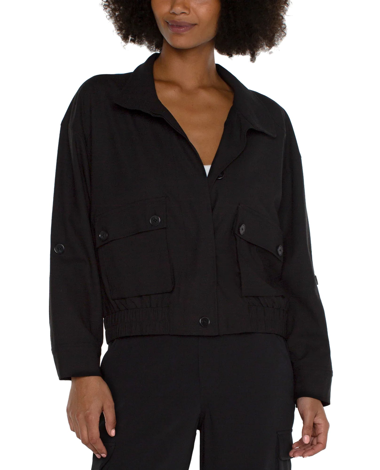 LIVERPOOL LM1154TS29 UTILITY JACKET WITH CINCH HEM – The Clothing Cove