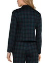 LIVERPOOL LM1A80TL18 PLAID OPEN FRONT BLAZER DARK FOREST