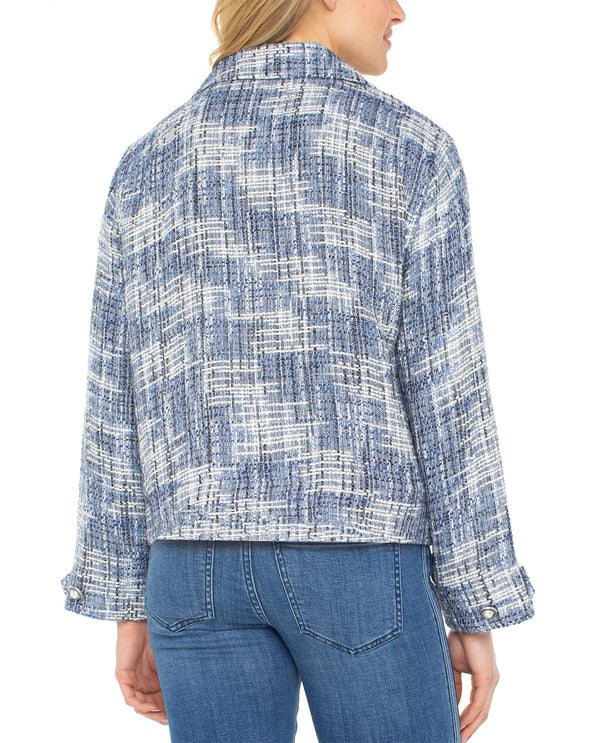 LIVERPOOL LM1C28BC5 BUTTON FRONT BOXY JACKET BLUE MULTI