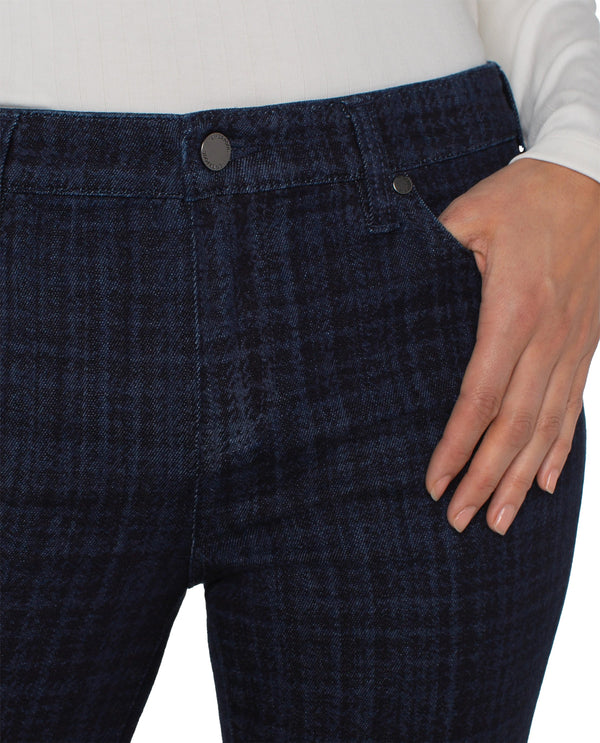 LIVERPOOL LM4656CH4P31 PLAID HANNA FLARE PANT INDIGO