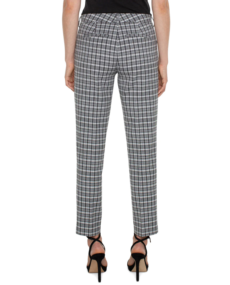 LIVERPOOL LM5084NG11 KELSEY PLAID TROUSER BLACK/WHITE