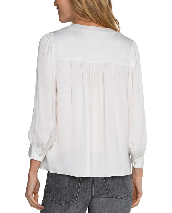 LIVERPOOL LM8B72PS3 V NECK POPOVER BLOUSE IVORY