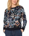 LIVERPOOL LM8J12SR09J6 JACQUARD PRINT SWEATER BLUE MULTI