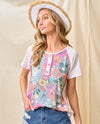LMT4019 AMALIAS FLORAL TOP IVORY