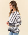LMT4203 UNDER THE STRIPES SWEATSHIRT OFF WHITE