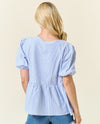 LMT4801 PHOEBES PIN STRIPE TOP blue back