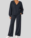 LM BUTTER LUX WIDE LEG PANT SET SET420 dark navy