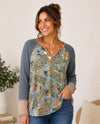LM FEEL THE VIBE PRINT TOP LMT3716 denim