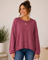 LM SIMPLE SWEATSHIRT LMT4650 dark wine