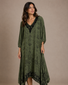 LOLA P E1R51-A918 3/4 SLEEVE DRESS OLIVE