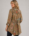 LOLA P E2C84-FN07 FLORAL BUTTON UP BLOUSE tan back
