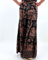 LOLA P N5R84-WB08 WIDE LEG PANTS WITH LACE INSERTS black multi back