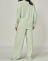 LOVE POEM IRIS-11RH RHINESTONE BUTTON DOWN LOUNGE SET FROSTED MINT