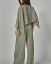 LOVE POEM IRIS-22RH RHINESTONE CAPE KIMONO/PANT SET MOSS