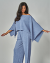 LOVE POEM IRIS-22RH RHINESTONE CAPE KIMONO/PANT SET LONDON BLUE