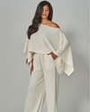 LOVE POEM IRIS-22RH RHINESTONE CAPE KIMONO/PANT SET OFF WHITE