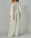 LOVE POEM IRIS-22RH RHINESTONE CAPE KIMONO/PANT SET OFF WHITE
