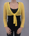 LOVE TREE 90147 SELF TIE KNIT CROP TOP yellow 