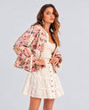 LOVLOV GT1082-06 RUFFLE HEART POCKETS PEPLUM SLV JACKET PINK