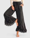 LOVLOV SB10001-01 ROMANTIC LACE WIDE LEG PANTS CHARCOAL