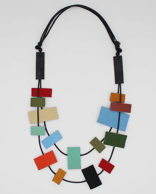 SYLCA LS24N24 ROWYN LEATHER COLOR BLOCK NECKLACE MULTI