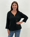 LULU-B KSW0119 MULTI BUTTON SWEATER BLACK
