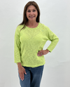 LULU B KSW0023 POCKET PULLOVER SWEATER LIME