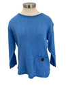 LULU B KSW0023 POCKET PULLOVER SWEATER PERIWINKLE