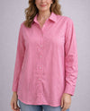 LULU B RST5320 RHINESTONE BUTTON UP WITH COLLAR PINK