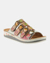 L'ARTISTE BELLINI FLORAL 4 STRAP SANDAL WHITE
