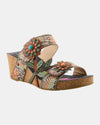 L'ARTISTE MOAI LEATHER  SANDAL NAVY