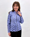 Leather Leaf Zipper Jacket lavender
