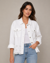 CHARLIE B C6362 EYELET HEM JEAN JACKET 
