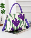 HG-467 PURPLE FLOWER KNIT BAG