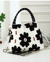 HG-462 BLACK FLOWER KNIT BAG