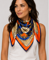 S2407-3 TASSEL PRINTED SCARF ORANGE