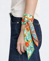 SKINNY PRINT SCARF WLLS200 GREEN
