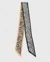 SKINNY PRINT SCARF WLLS201 BLACK