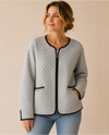 CREATION AM839 QUILTED PIPED DETAIL JACKET GRAY