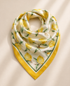PRINT SQUARE SATINY SCARF WLQS118 YELLOW