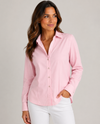 H.A.S. S-888 GET LUCKY BUTTON DOWN STRETCH TOP PINK