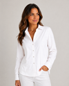 H.A.S. S-888 GET LUCKY BUTTON DOWN STRETCH TOP WHITE