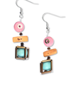 BAMBOO TRADING BPE222 FAIR & SQUARE EARRINGS PASTEL
