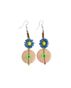 BAMBOO TRADING BPE228 WOODEN FLORAL SUNBURST EARRINGS