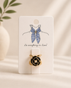 FASHION SCARF RING 213 BLK FLOWER