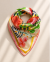 PRINT SQUARE SATINY SCARF WLQS150 PINK