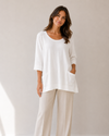 FOCUS LONG SLV POCKET T-SHIRT TUNIC SC-141 WHITE